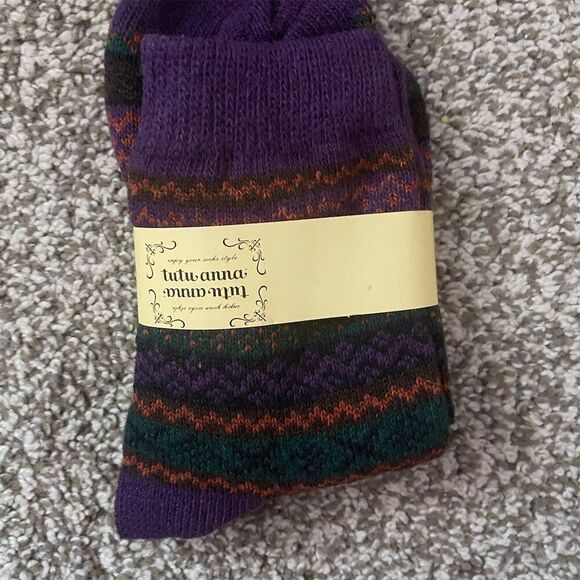 Tutu Anna Women's Medium Nordic Pattern Knit Socks Multicolor Warm Winter - Picture 1 of 2